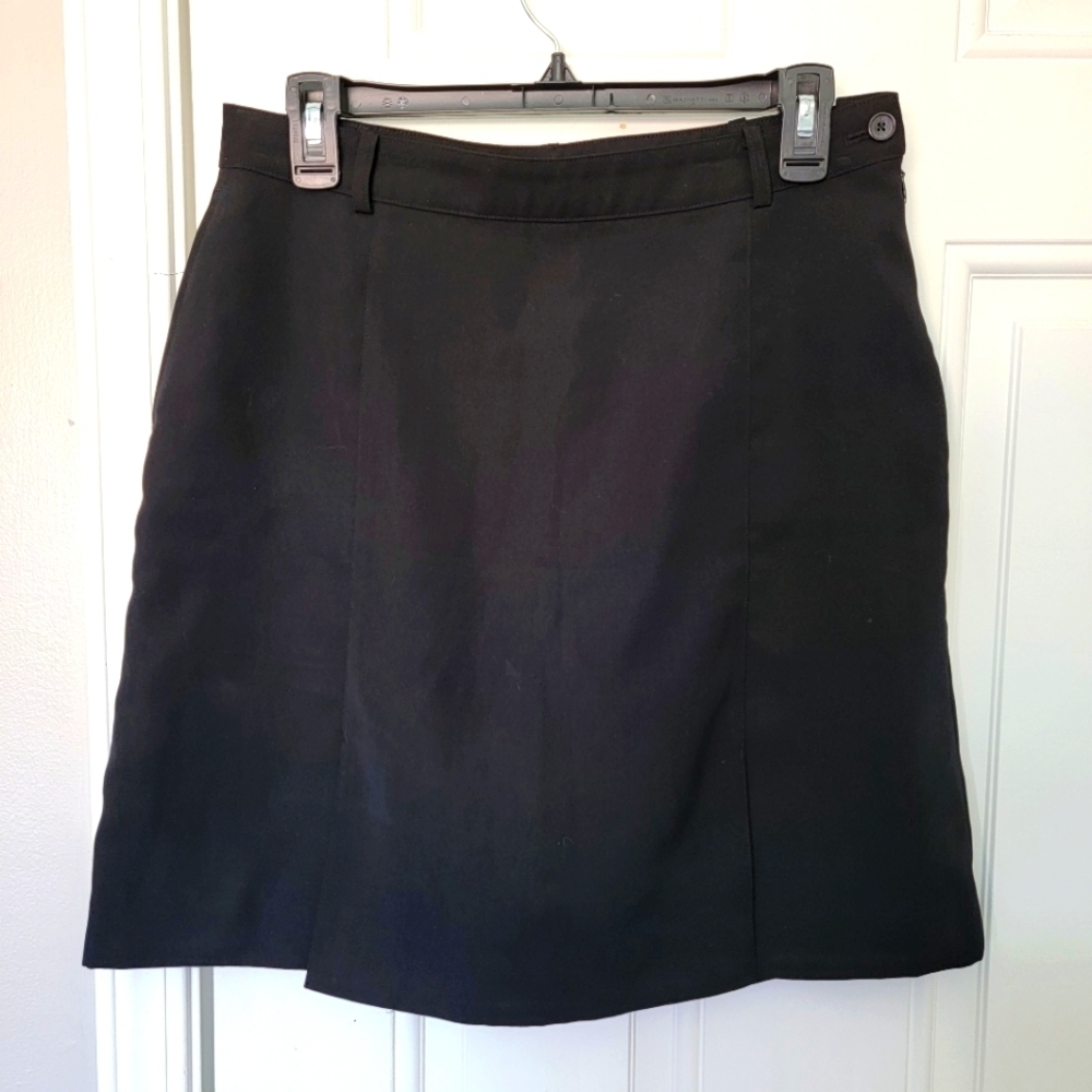 Astra Classic Black Front Panel Side Zip Skort Golf Tennis Wear Anywhere Size 8